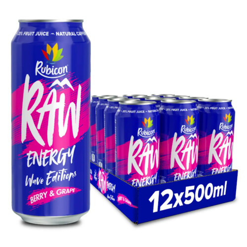Rubicon Rubicon RAW - Berry & Grape Wave, Energy Drink, 12 Pack 1