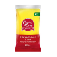 Create A Cake Ready To Roll Icing | Yellow Fondant Icing | Palm Free Sugar Paste For Cake Decorating, Cupcakes, Cookies, Cakes - 200g