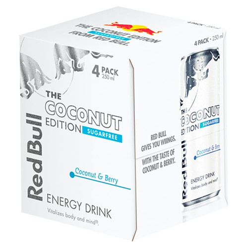 Red Bull Red Bull Coconut Edition Sugar Free, 250 ml, 4 pack
