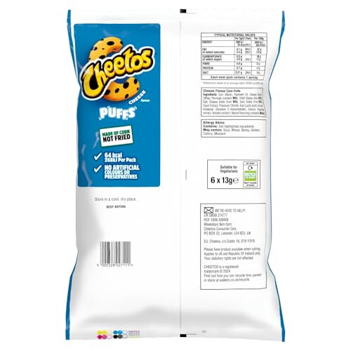 Cheetos Puffs Cheese Multipack Crisps 6x13g 2