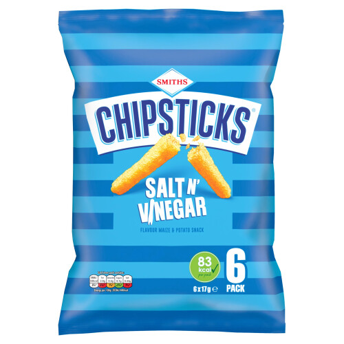 Chipsticks Salt & Vinegar Multipack Crisps 6 x 17g 1