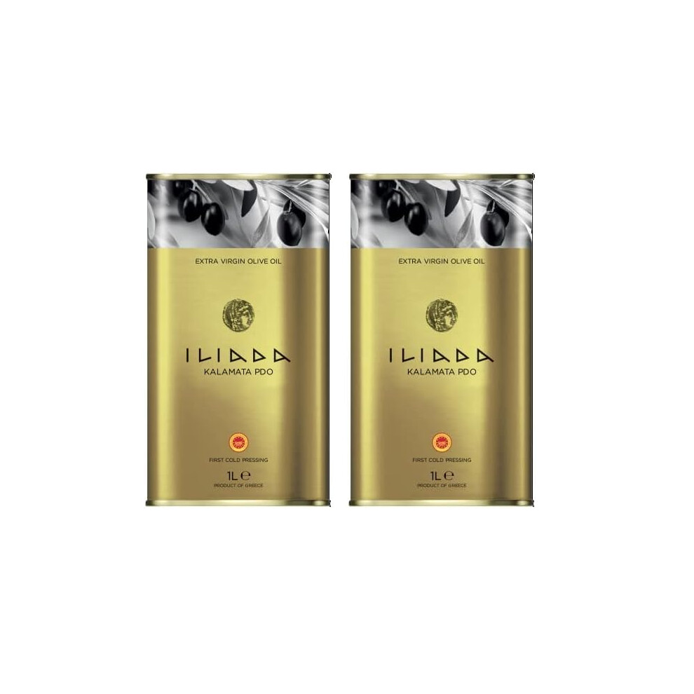 Iliada Pdo Kalamata Extra Virgin Olive Oil Tin, 1 Litre (Pack of 2)-image-OPC-PHRCWTW-NEW