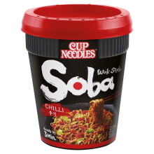 NISSIN Cup Noodles Soba Wok Style Chilli Flavoured Instant Noodles, 92 g Pot (Pack of 8)