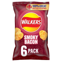 Walkers Smoky Bacon Multipack Crisps 6x25g