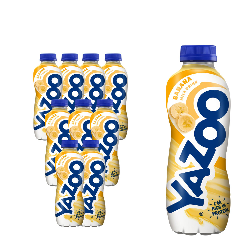 Yazoo Banana Milkshake Milk Drink, High In Protein & Calcium, 400 Ml (Pack Of 10)