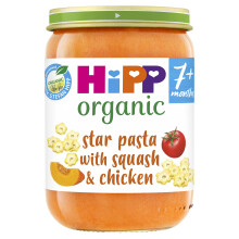 HiPP Organic Star pasta with Squash & Chicken Baby Food Jar 7+ Months (6 x190g)