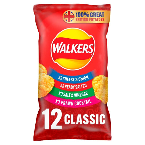 Walkers Walkers Classic Pack Crisps 12 x 25g 1