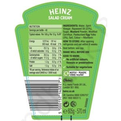 Heinz Heinz Salad Cream, 570 ml 2