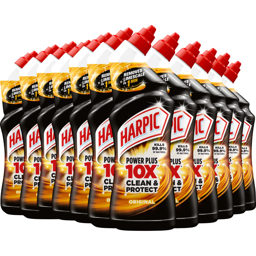 Harpic Powerplus Toilet Gel, Original, 12 x 750ml, Removes Limescale