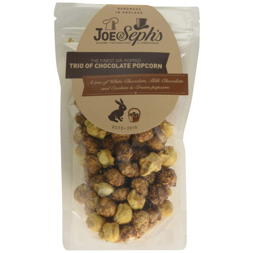 Joe & Seph's Trio Chocolate Popcorn Pouch, 80g