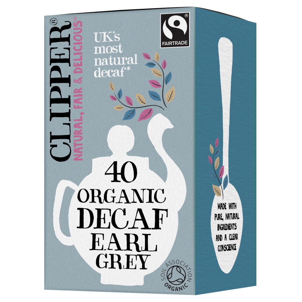 Clipper Organic Decaf Earl Tea Bags, 40 Count Grey