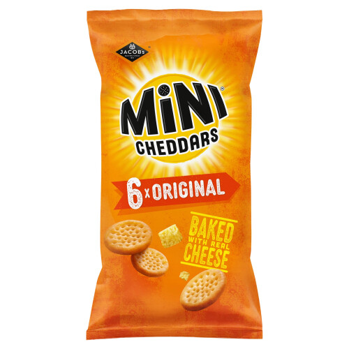 Jacob's Mini Cheddars Original Multipack - Baked with Real Cheese, 6 Packs x 23g 1