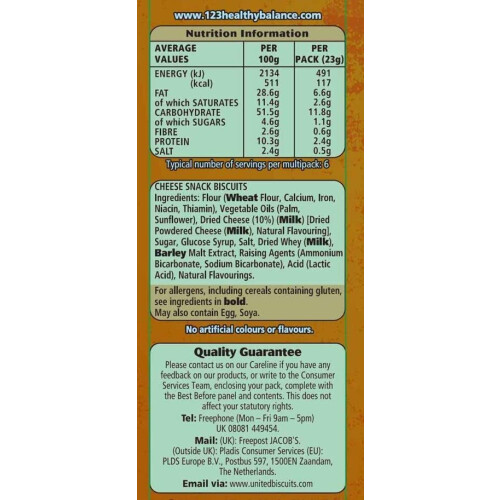 Jacob's Mini Cheddars Original Multipack - Baked with Real Cheese, 6 Packs x 23g 2