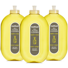 Method Multipurpose, Floor Liquid Cleaner, Gently Cleans and Shines, Fresh and Vibrant Lemon And Ginger Scent, Pack of 3, 739ml