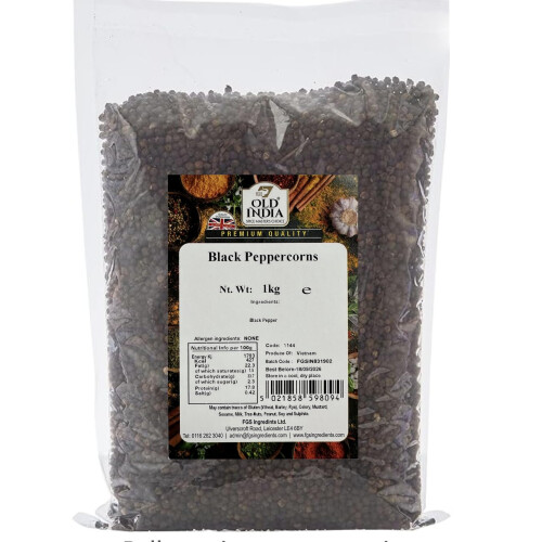 Old India Black Peppercorns 1kg 1