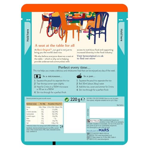BEN'S ORIGINAL Coconut Microwave Rice, Bulk Multipack 6 x 220g pouches 2