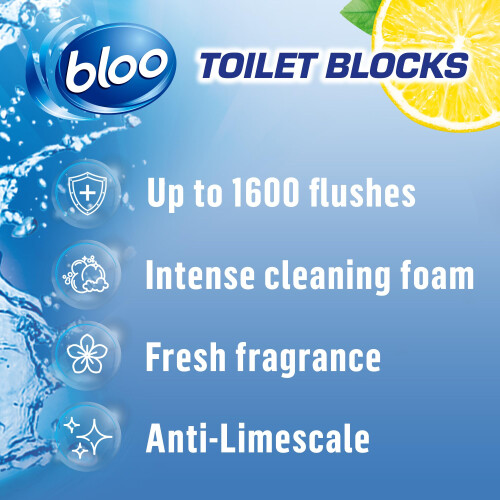 Bloo Bloo Toilet Blocks, 4pk, Limescale Remover, Lemon 2