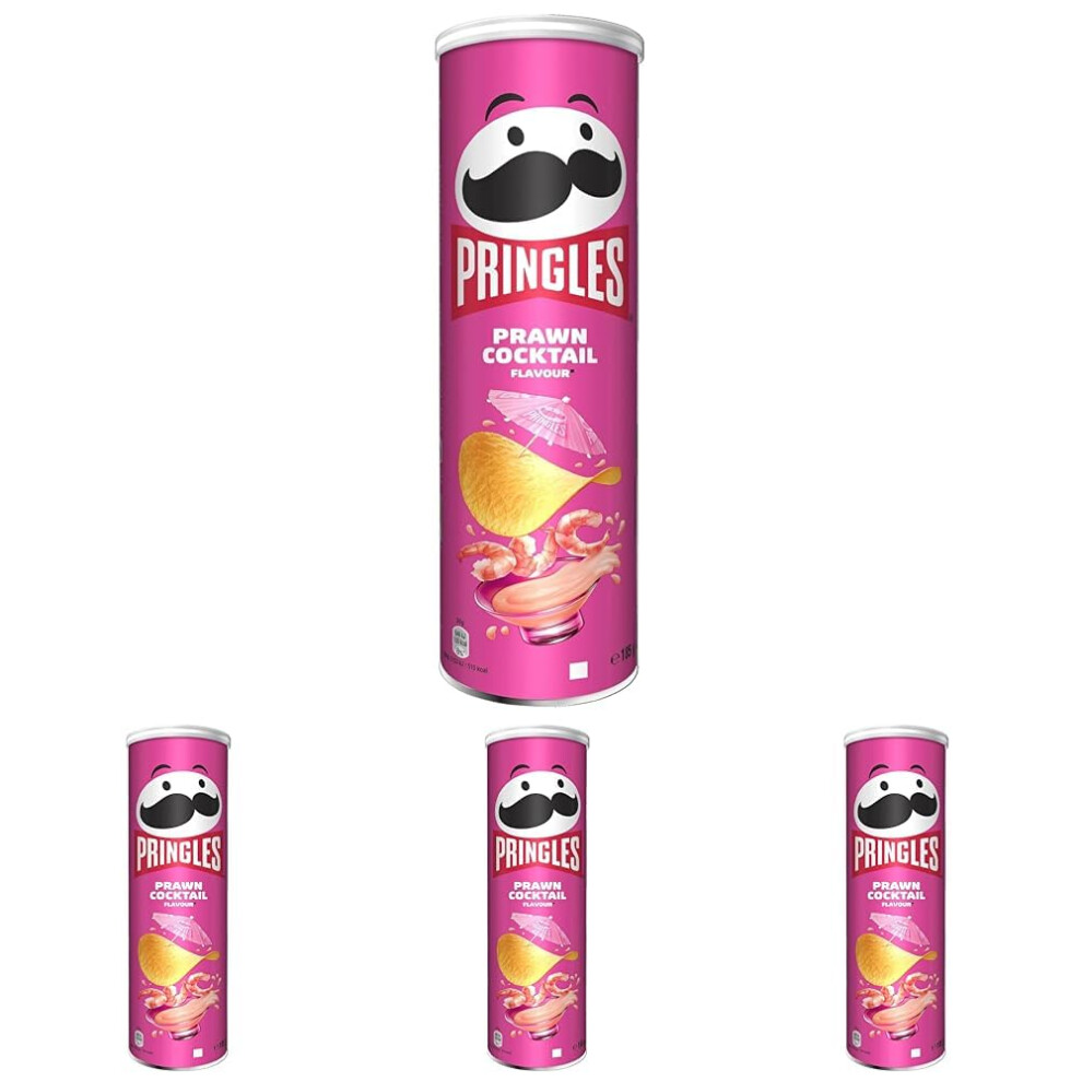 Pringles Prawn Cocktail Flavour Crisps 185G (Packaging May Vary) (Pack Of 4)