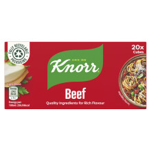 Knorr Beef Stock Cubes gluten-free to add a rich beef flavour to your dishes 20x 10 g