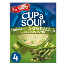 Batchelors Cup a Soup Cream of Asparagus with Croutons Instant Soup Sachets, 4 Sachets, 117 g (Pack of 1)
