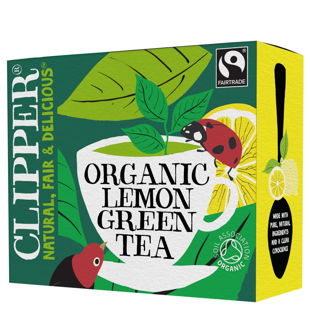 Clipper Organic Lemon Tea Bags - 80 Teabags, Fair Trade Green