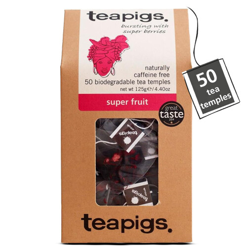 teapigs Super Fruit Herbal Tea Bags, 50 Biodegradable Tea Temples 1