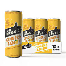 Lo Bros Kombucha Ginger & Lemon, 12 x 250ml, Live Cultures