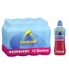 Lucozade Sport Body Fuel - Raspberry 12x750ml| Isotonic sports drink, with Electrolytes and Vitamin B3 | Still | Bursting with Flavour