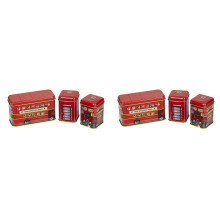 New English Teas British Traditions London Bus 3x Mini Tea Tin Gift Pack with Teabags & Loose-Leaf Tea (Pack of 2)