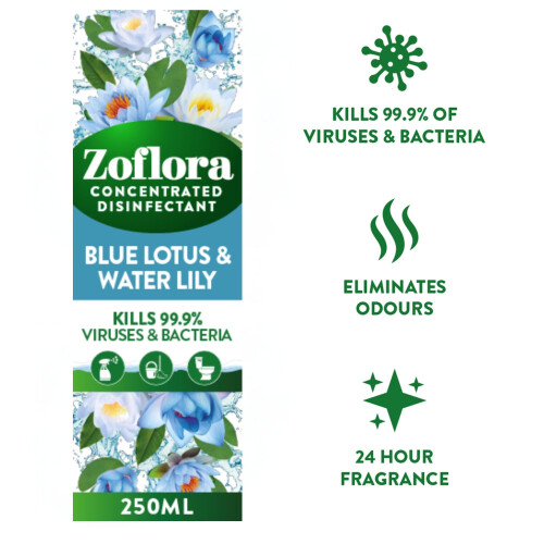 Zoflora Zoflora Blue Lotus Disinfectant 250ml - Antibacterial 2