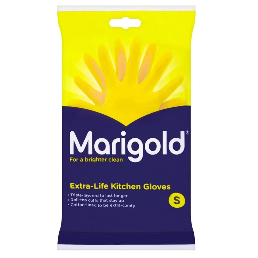 MARIGOLD Extra Life Kitchen Glove 1 single, Yellow, Small-image-OPC-PHRCYK6-NEW
