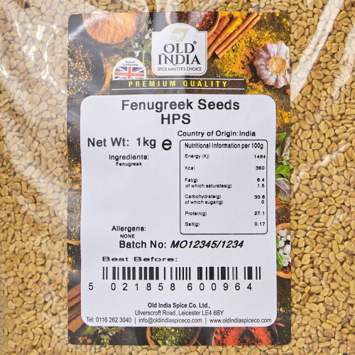 Old India Fenugreek Seeds HPS 1kg 2