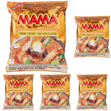 Mama Creamy Shrimp Tom Yum Flavour Noodle 90 g (Pack of 5)