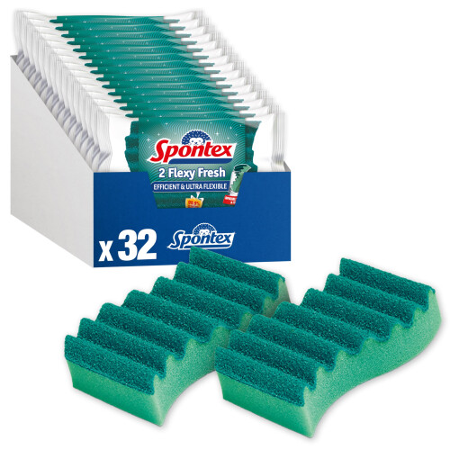 Spontex 2 Flexy Fresh Sponge Scourers