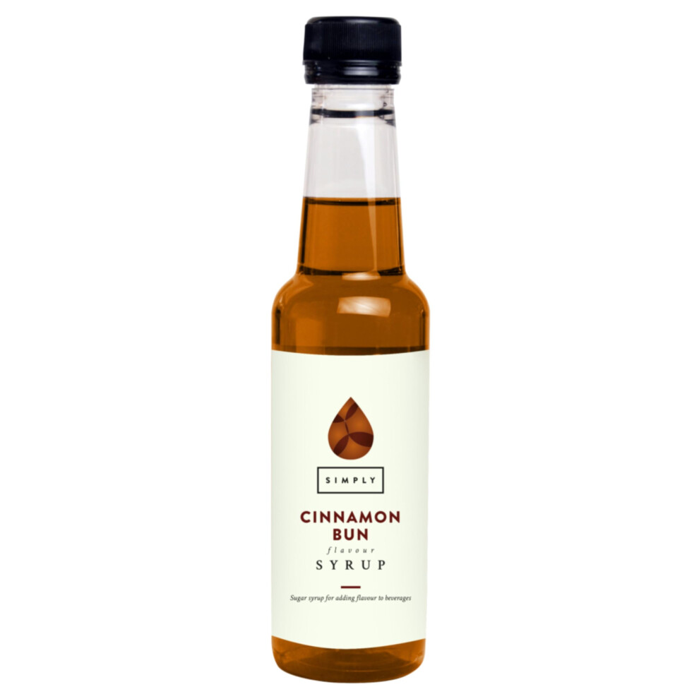 Simply Cinnamon Bun Syrup, Vegan, Nut Free & Halal Certified Flavoured Syrup For Coffee, Cocktails & Baking (250Ml)