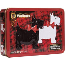 Walker's Shortbread Rectangular Scottie Dog Tin, 220g (Pack of 12)