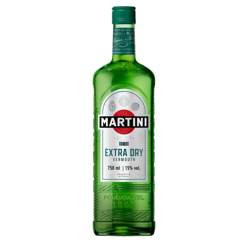 Martini Extra Dry Vermouth Aperitivo, 15% Abv, 75Cl / 750Ml, Bright Italian Vermouth Infused With Hand-Selected Botanicals White