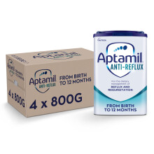 Aptamil Anti-Reflux Baby Milk Powder Formula, from Birth, 800g (Pack of 4)