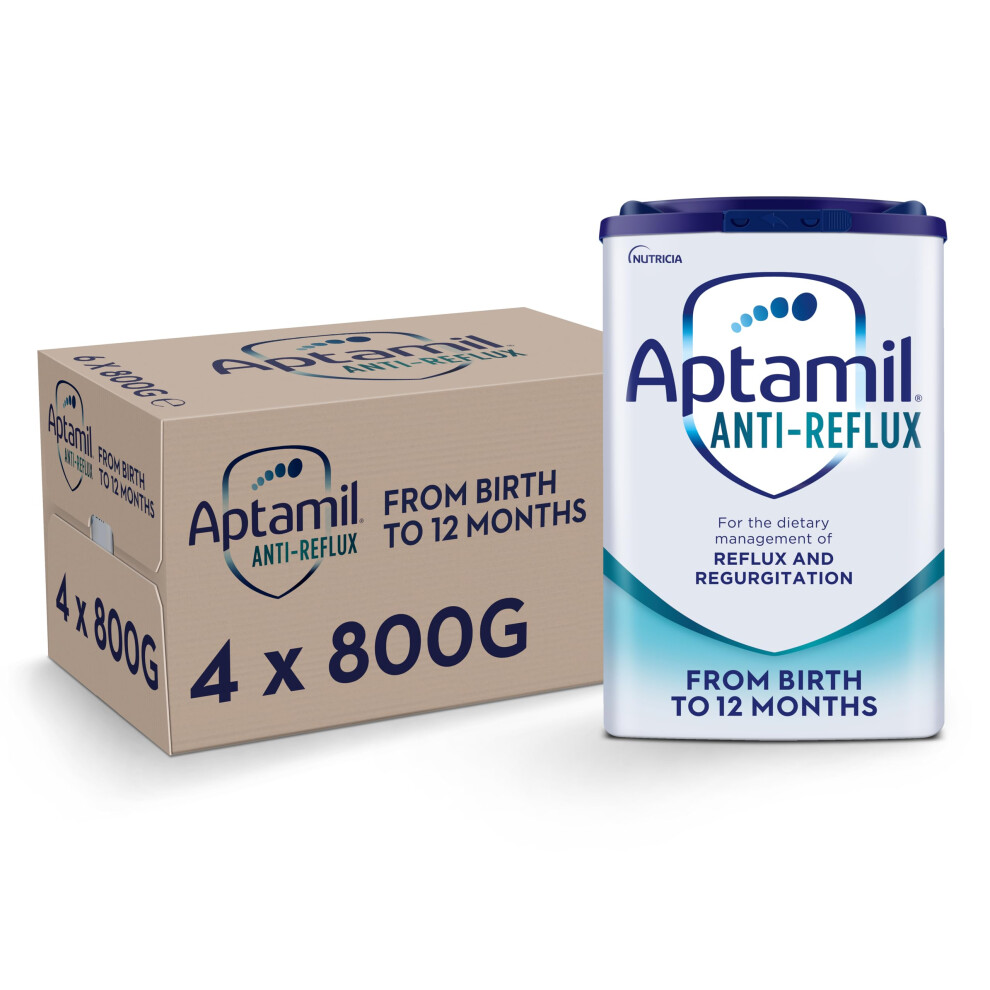 Aptamil Anti-Reflux Baby Milk Powder Formula, From Birth, 800G (Pack Of 4)