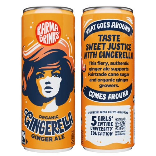 Karma Drinks Gingerella Ginger Ale, 250ml x 4 Cans, Organic 2