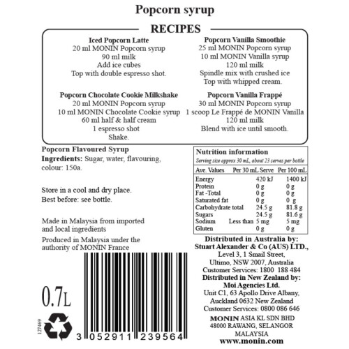 MONIN Premium Popcorn Syrup 700 ml 2