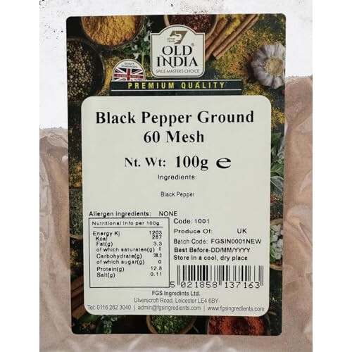 Old India Black Pepper Ground 60 Mesh 100g 2