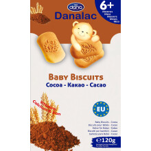 Danalac, Cocoa Baby Biscuits Pack of Finger Food Snack for Toddlers 6+ Months with Calcium Iron and Vitamins, 120 gram