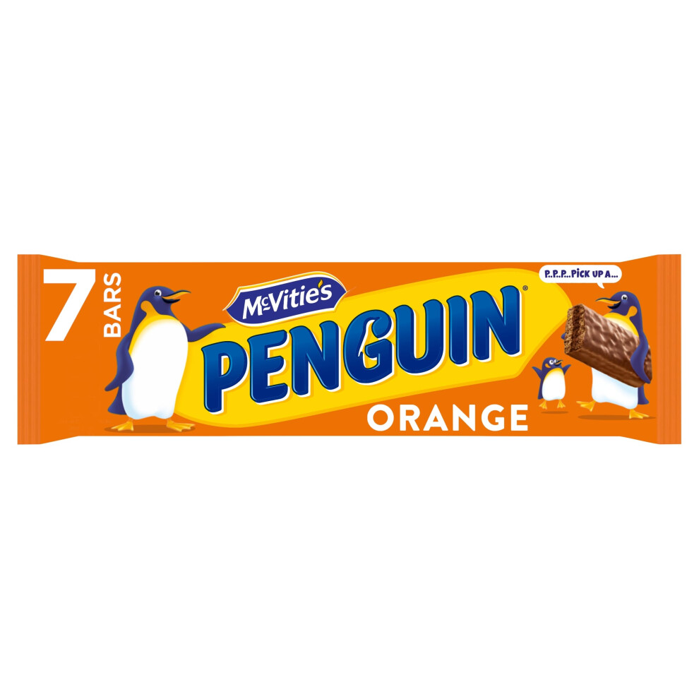 Mcvities Mcvitie's Penguin Orange Chocolate Biscuit Bar - 7 Biscuit Bars (Pack Of 1)