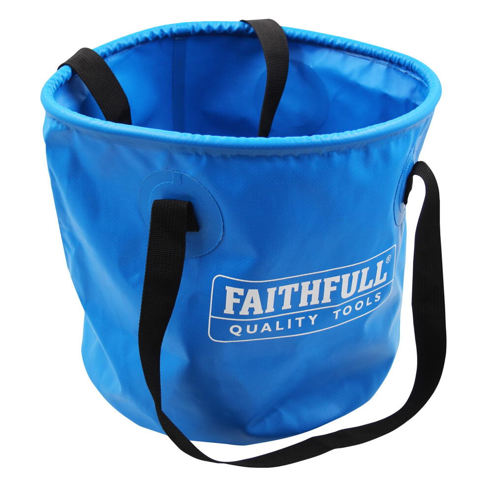 Faithfull Waterproof Collapsible Bucket - Strong, Lightweight & Compact Container With 12L Capacity