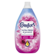 Comfort Ultra Fresh & Protect Sakura Dreams Fabric Conditioner with Pro-Fibre Technology Protects Colour and Shape 58 washes (870 ml)