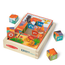 Melissa & Doug National Parks Alphabet & Animals 24-Piece Cube Puzzle (Everglades Arches Yellowstone) - FSC Certified