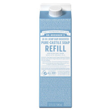 Dr. Bronner's Pure-Castile Zeep Navulling - Gemaakt met Regeneratieve Biologische Oliën, 82% Minder Plastic - 18-in-1 Gebruik