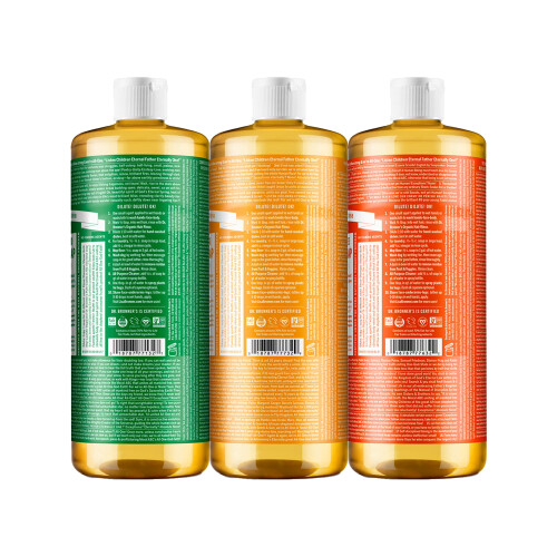 Dr Bronner's Dr. Bronner's Pure-Castile Magic Liquid Soap - 32 oz (3-Pack) Amandel, Citrus, Tea Tree 1