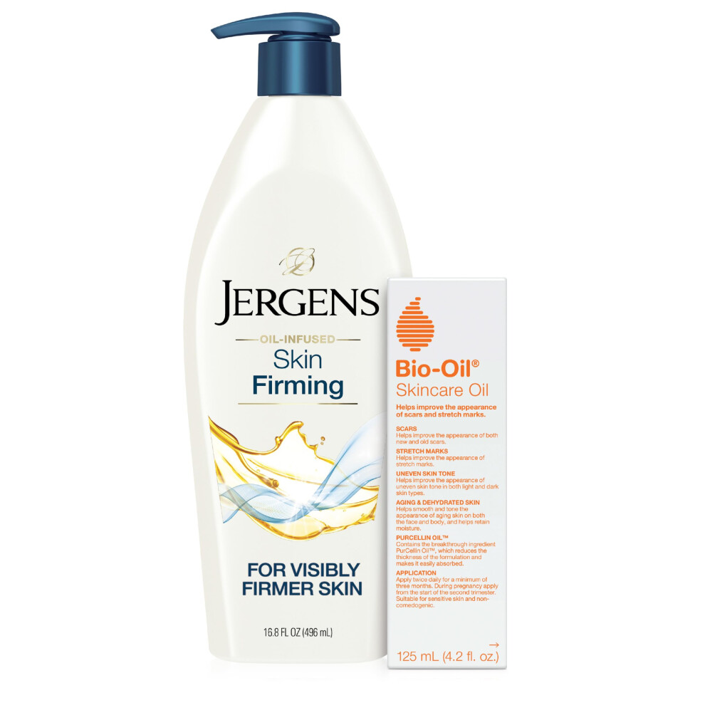 Jergens Bio-Oil Skincare Oil and Skin Firming Moisturizing Body Lotion Dry Skin Hydrating Moisturizer Body Oil for Dry Skin Firming Body Loti